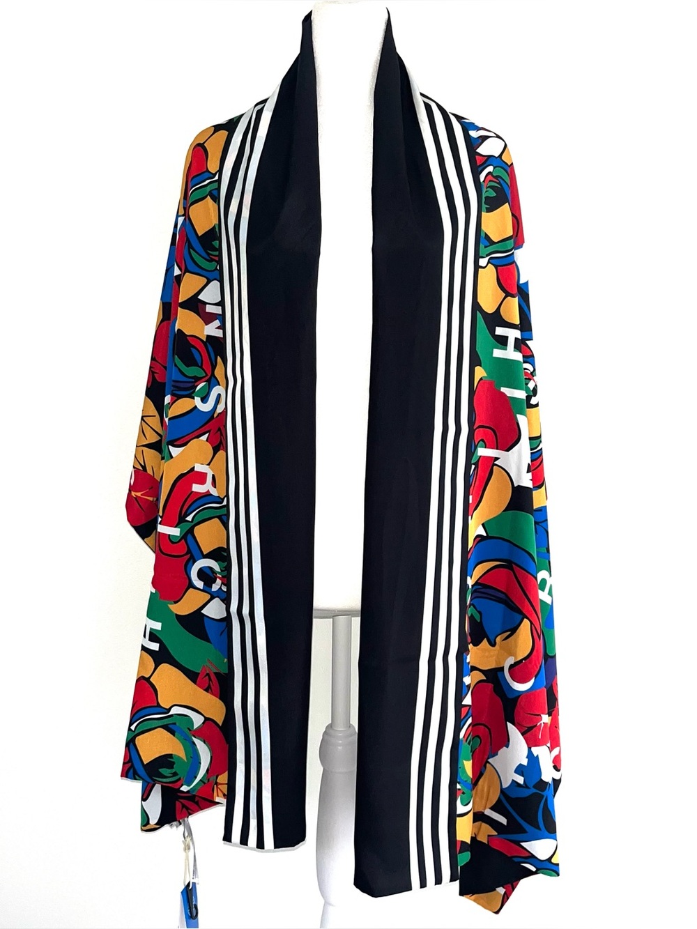 ADIDAS X Rich Mnisi Head/Body Scarf Reversible NWT Pop Art Roses Multi 27.5"x7”
